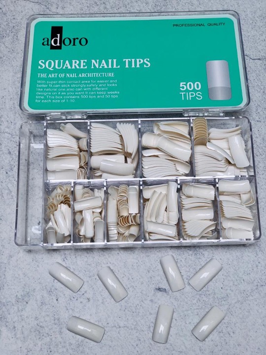 Uñas Press On Square Blanca x500